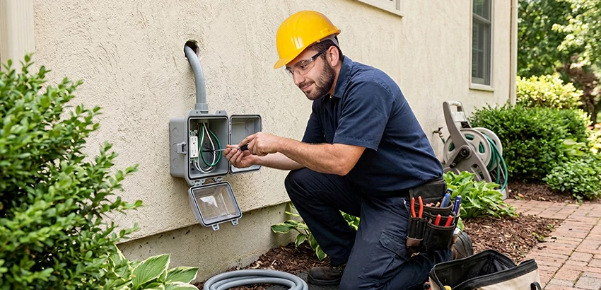 Outdoor Outlet Installation on Vinyl Siding in Huntsville